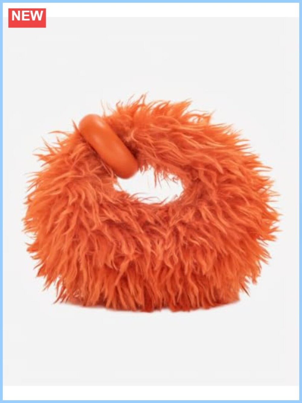 Vegan Leather Top Handle Bag Structured Faux Fur Mini Purse